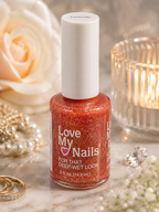 Love My Nails Cinderella 1515 Glitter Nail Polish Orange Holographic Vintage Collectible