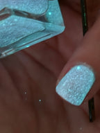 Radioactive Wisteria - Purple Nail Polish - Light Aqua Glow In the Dark | Green Aqua Shimmer Color Shifting Handmade Indie Lacquer | Liquid Krystal Co.