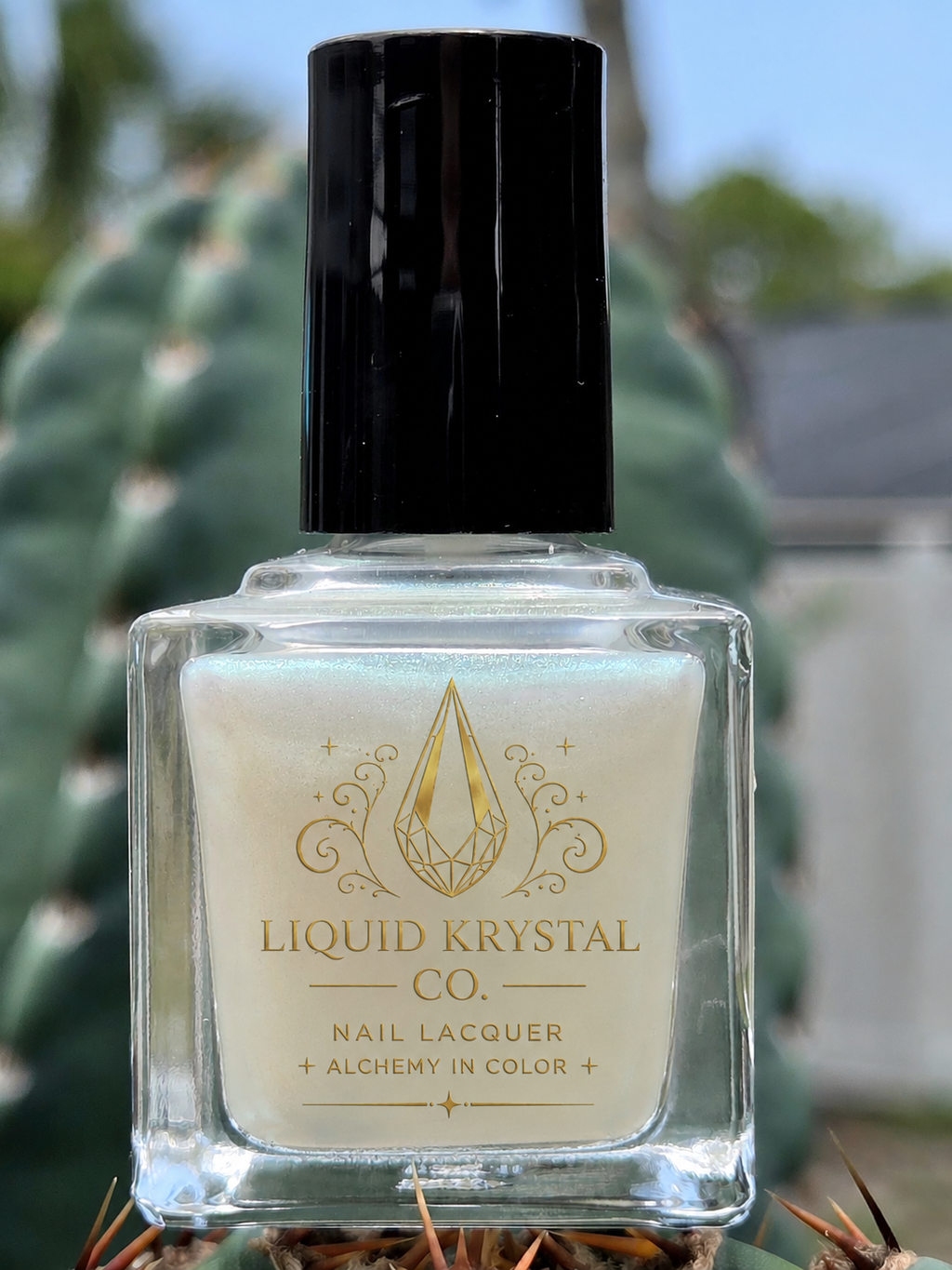 Dewspell | Sheer Opalescent Nail Lacquer with Lime-Green & Soft Golden Glow | Liquid Krystal Co. Prototype