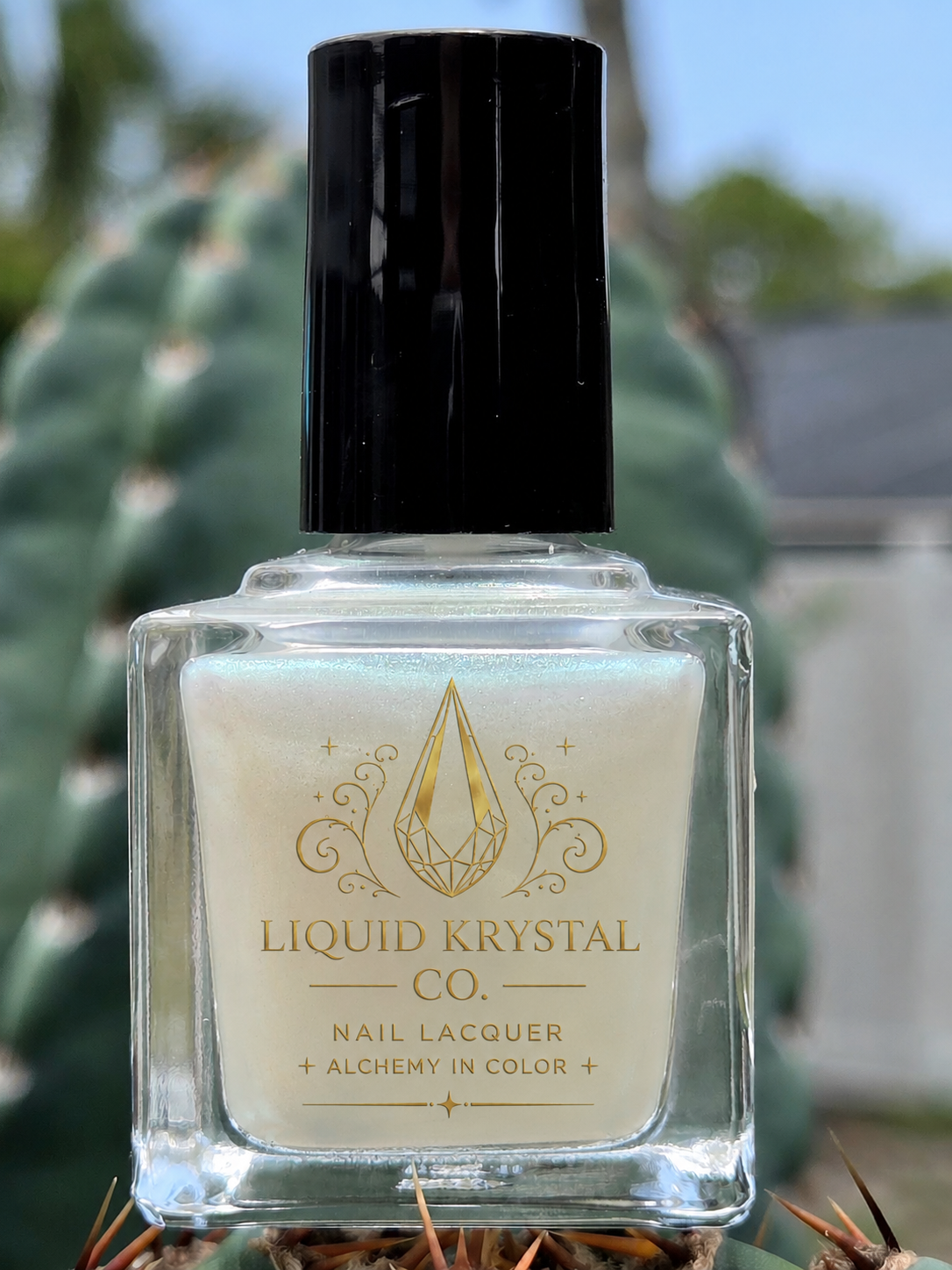 Dewspell | Sheer Opalescent Nail Lacquer with Lime-Green & Soft Golden Glow | Liquid Krystal Co. Prototype