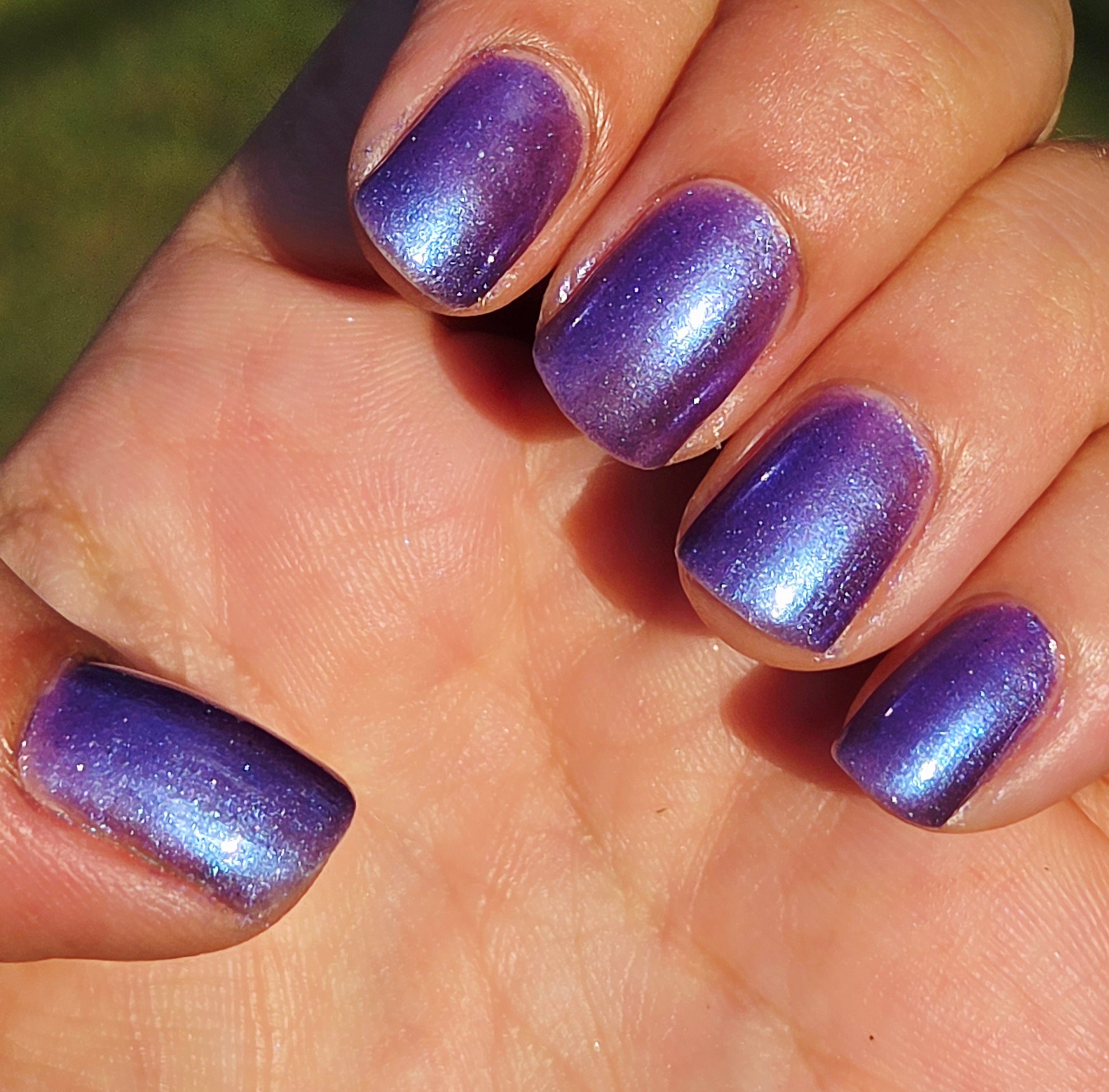 Starlit Wisteria – Purple Blue Shimmer Nail Polish with Silver Micro Flake | Color-Shifting Indie Nail Lacquer | Handmade Iridescent Violet Polish - Prototype