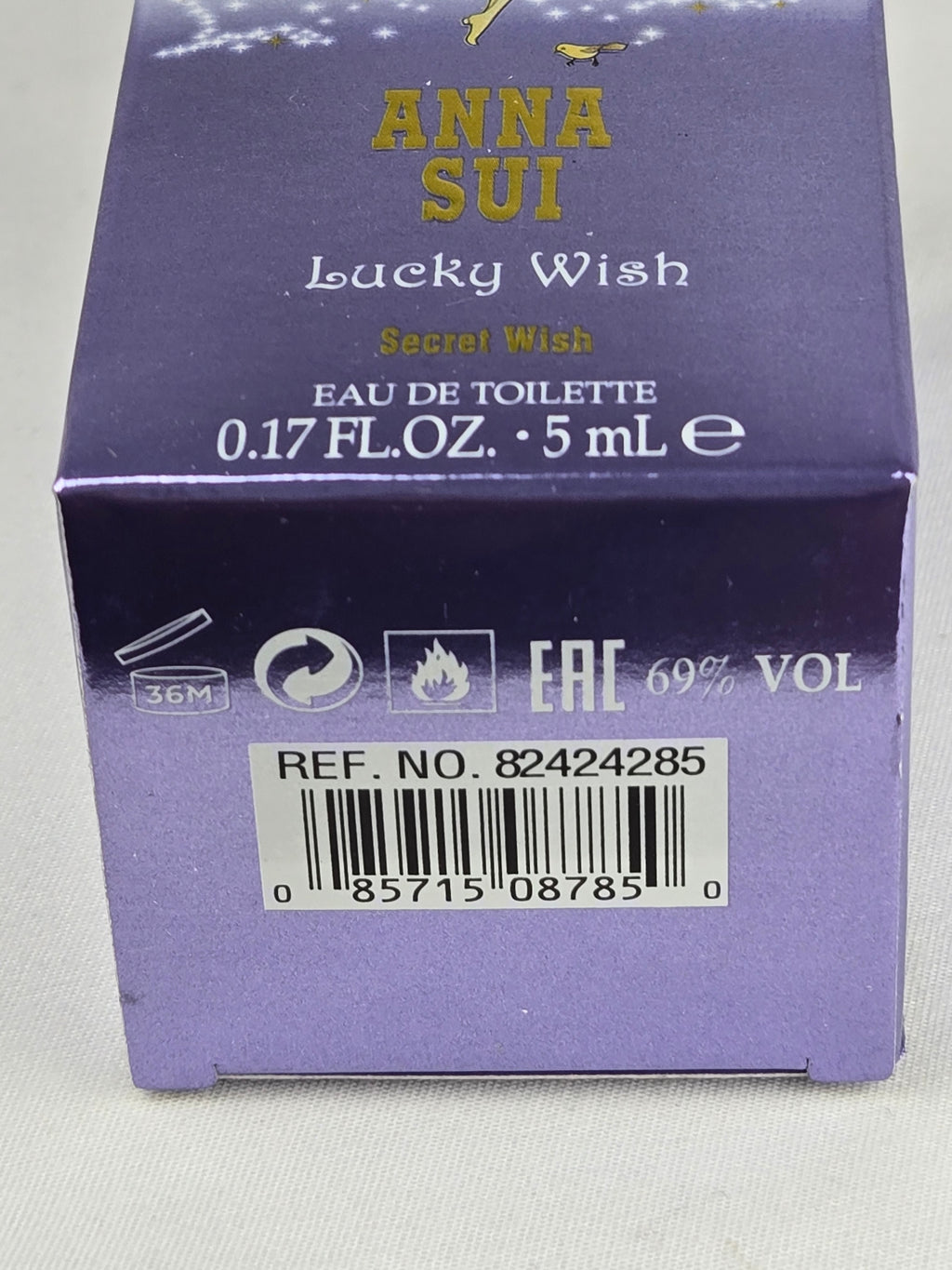 Anna Sui Lucky Wish Secret Wish Eau De Toilette Mini Perfume 0.17 oz 5ml Fairy Bottle