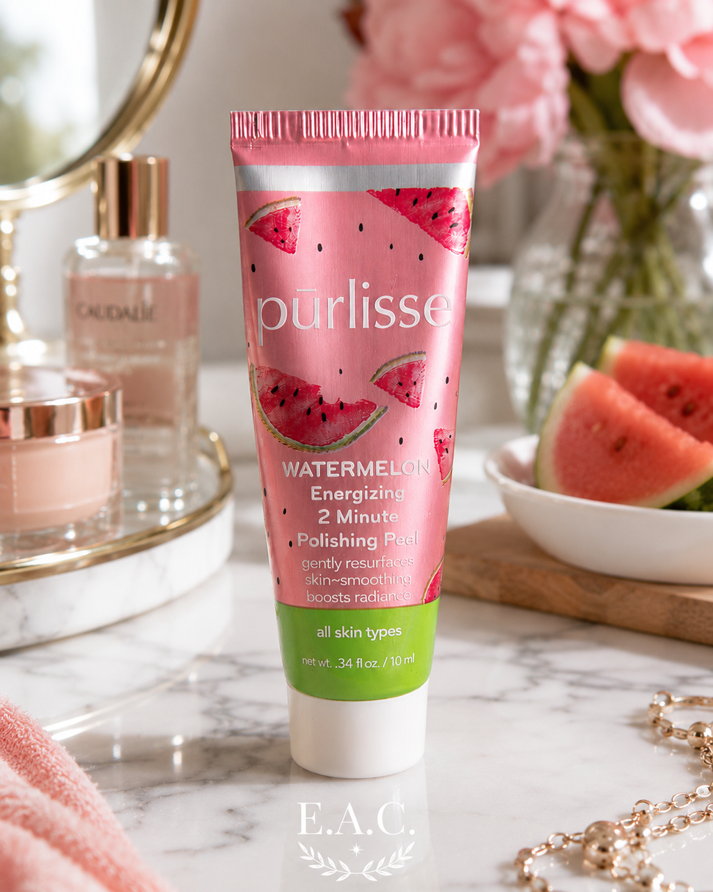Purlisse Watermelon Energizing 2 Minute Polishing Peel Mini 10ml Sealed