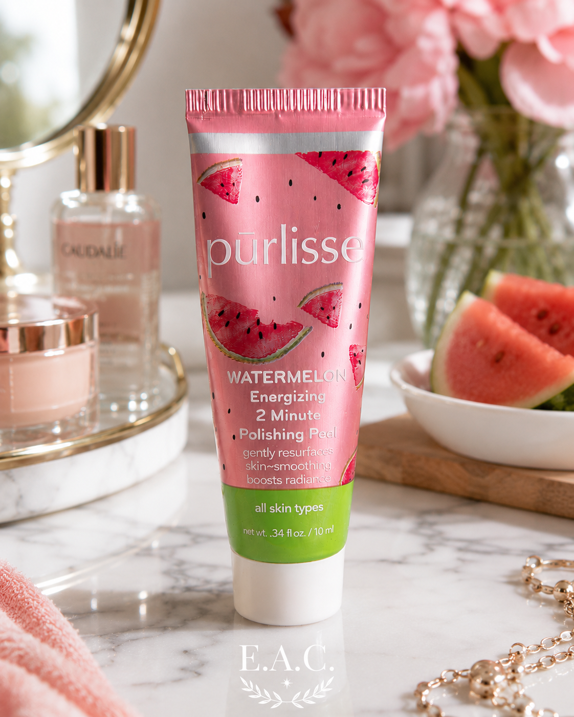Purlisse Watermelon Energizing 2 Minute Polishing Peel Mini 10ml Sealed