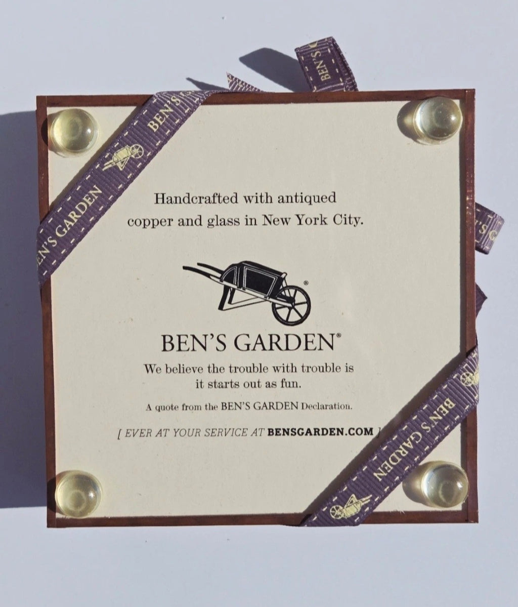 Ben’s Garden New York Copper Framed Quote Coasters Set – “A House Is Made of Walls and Beams” Inspirational Home Decor