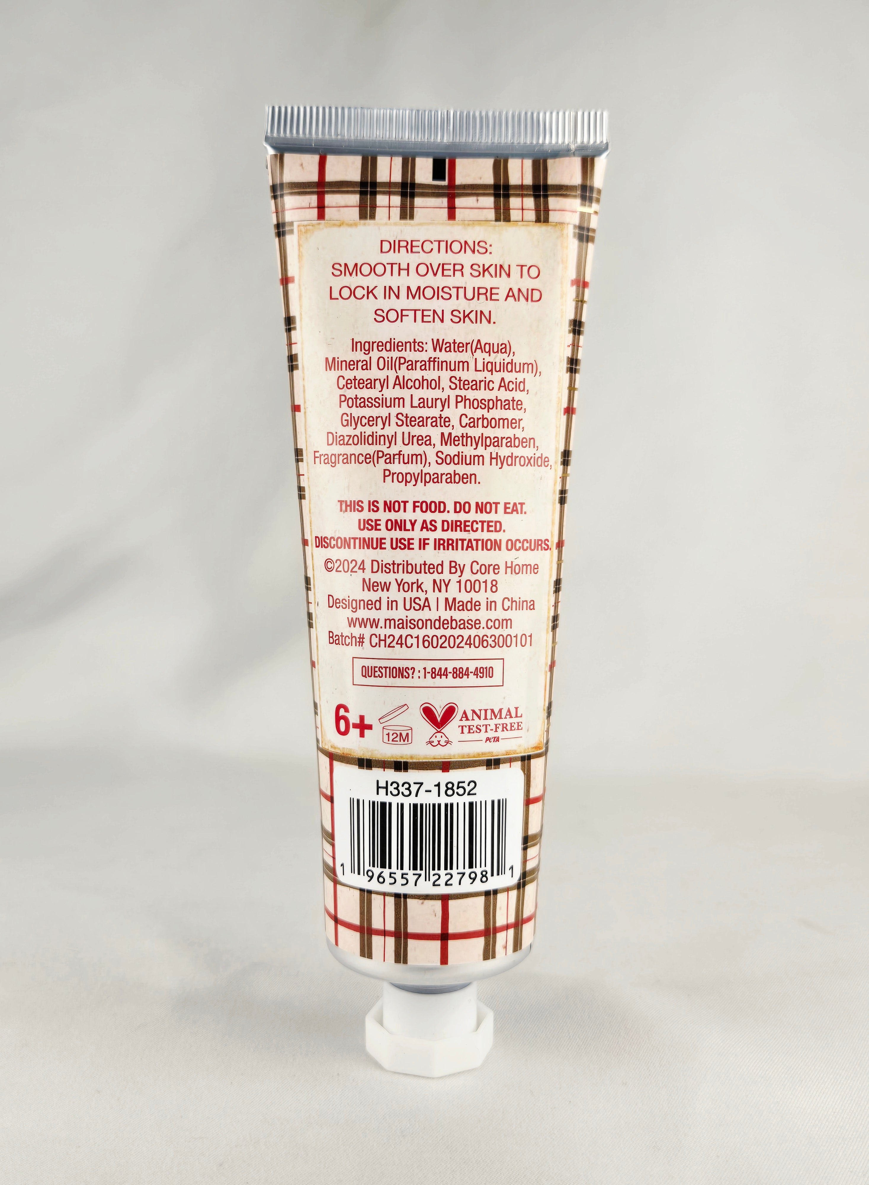 Maison de Base Candy Cane Hand Cream 3.04 oz Holiday Hand Lotion