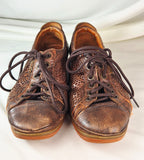 Pikolinos Brown Leather Laser Cut Lace Up Shoes EU 36 Artisan Comfort Oxfords