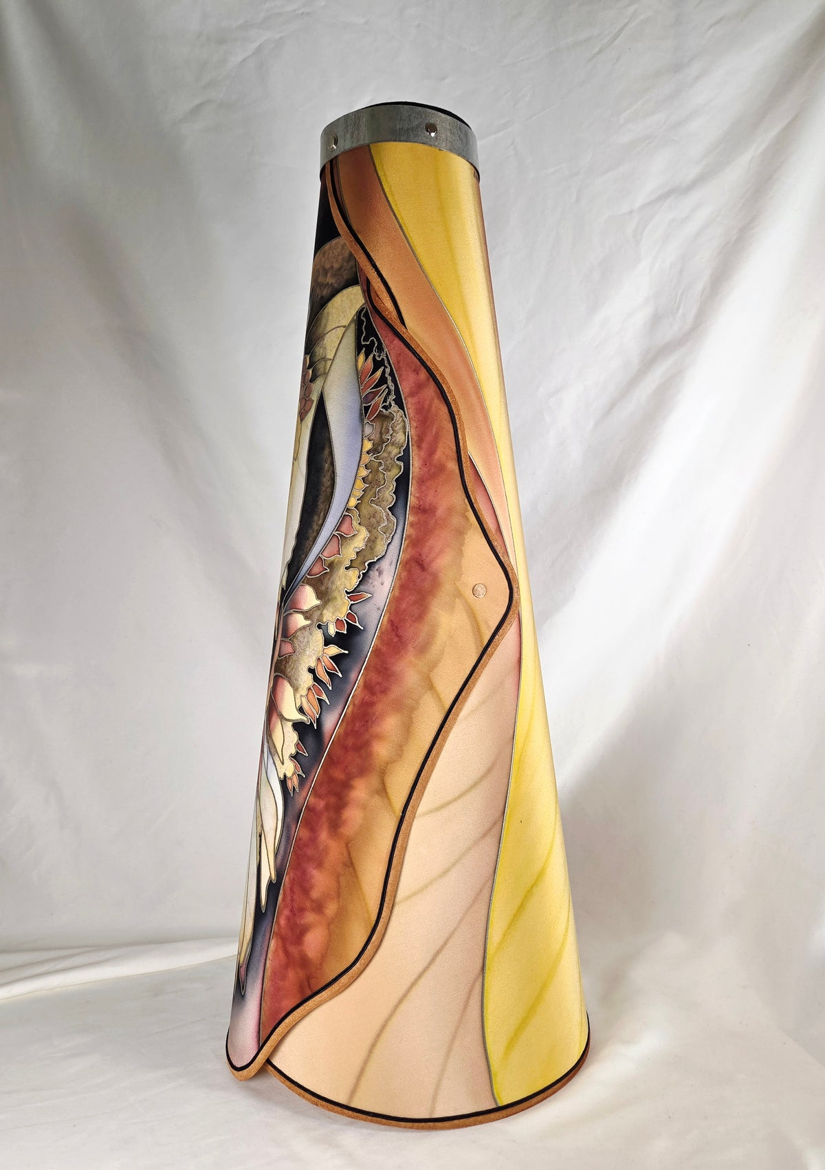 Barbara Woods Northern Pheasant Original Hand-Painted Silk Ceiling Pendant Light 31" with Fan Adapter