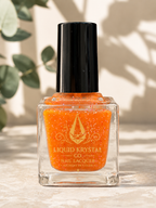 Mandarin Mirage Nail Polish – Sheer Orange Jelly with Iridescent Shimmer & Sunset Glitter | Liquid Krystal Co. Prototype