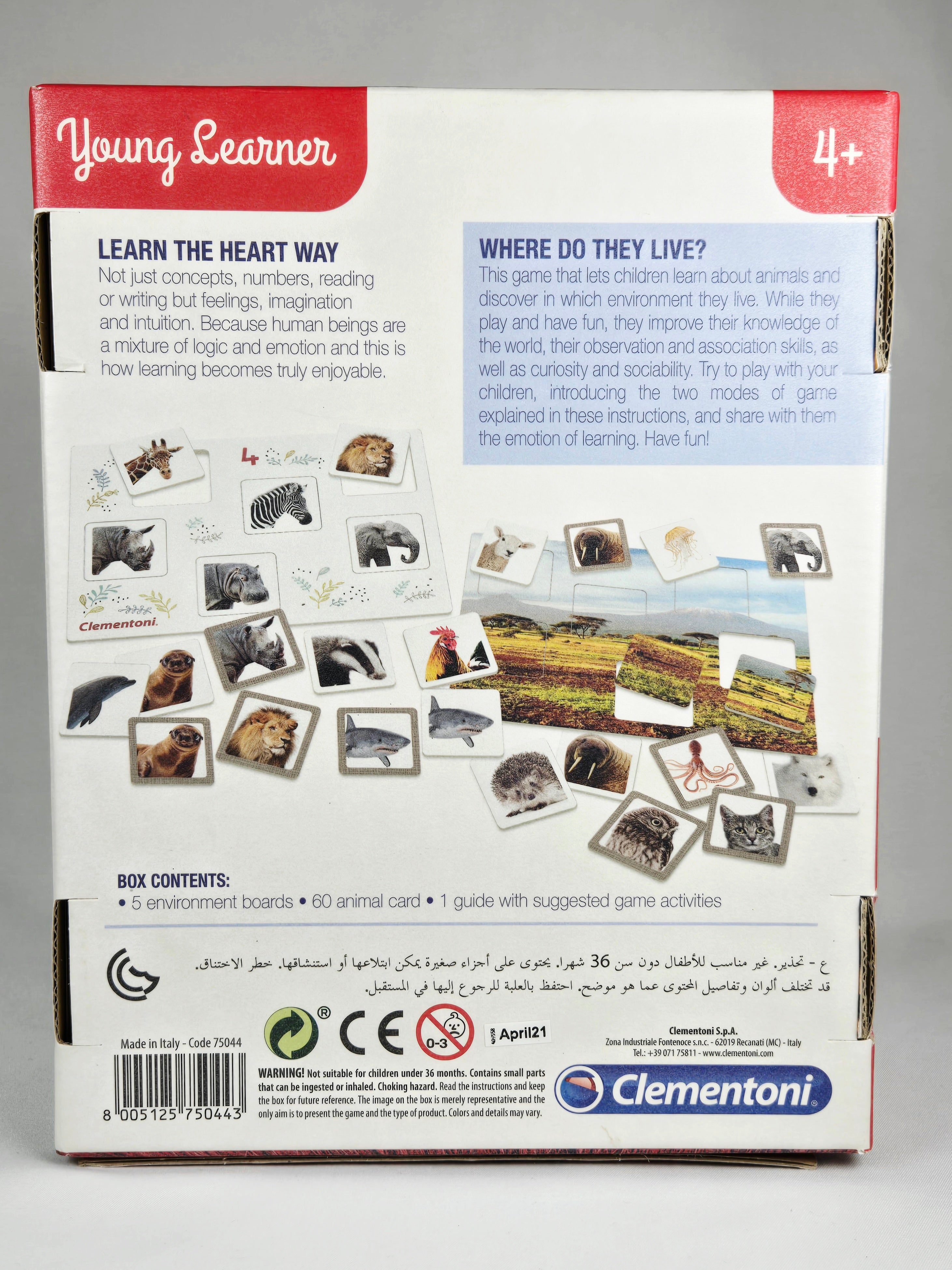 Clementoni Where Do They Live? Animal Matching Game | Ages 4+ | Factory Sealed