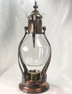 Vintage Silverplate & Glass Carafe with Warmer Base, Ornate Unmarked Coffee Tea Server, Art Deco Style Decorative Ewer