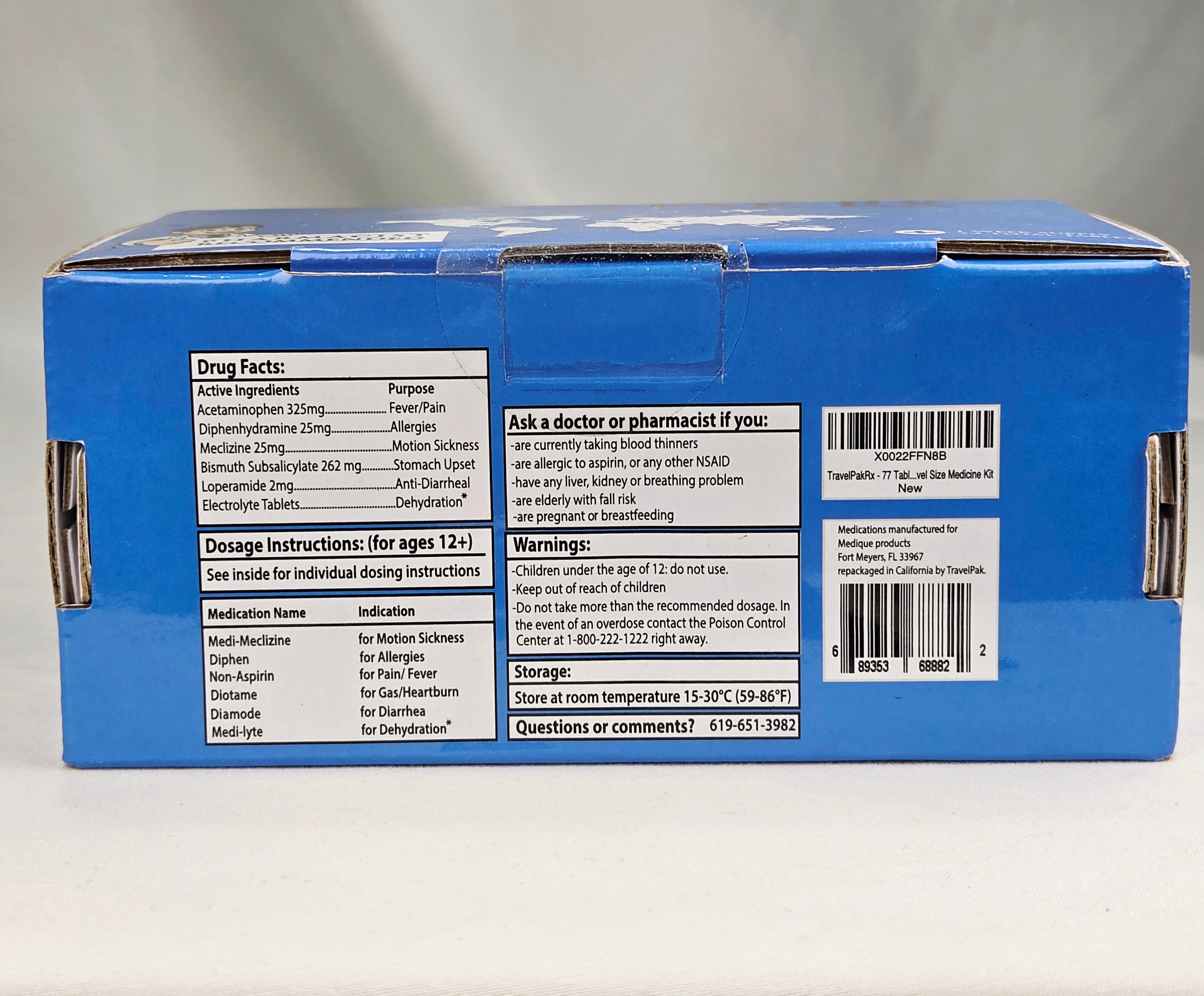 TravelPak RX Travel Medicine Kit | 73 Tablets | Pharmacist Recommended Travel Essentials Kit