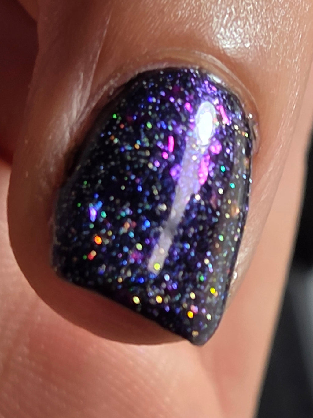 Atlantean Aetherdust— Clear Blue Purple Iridescent Flake Nail Polish Topper with Holographic Sparkle | Liquid Krystal Co.