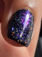 Atlantean Aetherdust— Clear Blue Purple Iridescent Flake Nail Polish Topper with Holographic Sparkle | Liquid Krystal Co.