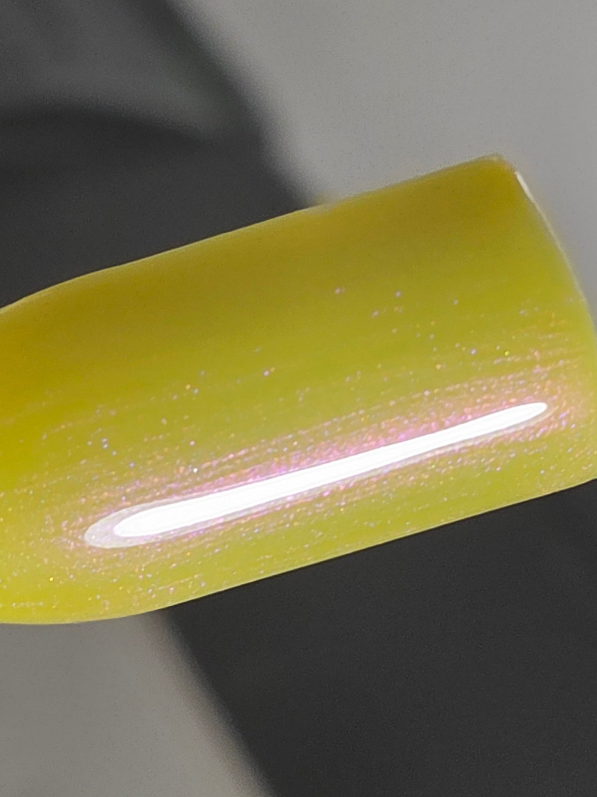 Pollinias Paradox - Yellow Crelly Nail Polish with Violet Pink Shimmer | Liquid Krystal Co. Handmade Indie Lacquer