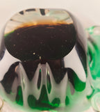 Large Sculptural Sommerso Art Glass Bowl – Emerald Green & Blush 12” Centerpiece