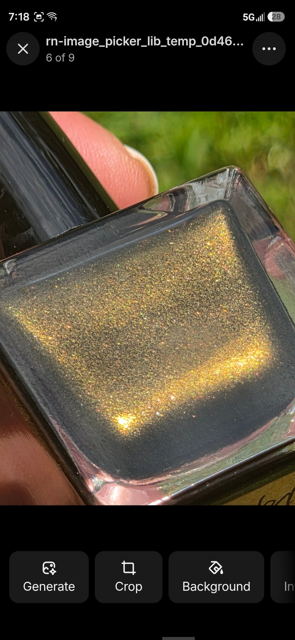 Liquid Krystal Co. Gilded Raven Prototype Nail Lacquer | Black Crelly with Antique Gold Shimmer | One-of-a-Kind Handmade Indie Polish