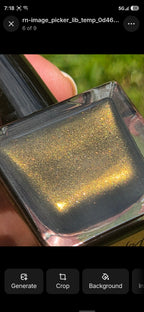 Liquid Krystal Co. Gilded Raven Prototype Nail Lacquer | Black Crelly with Antique Gold Shimmer | One-of-a-Kind Handmade Indie Polish