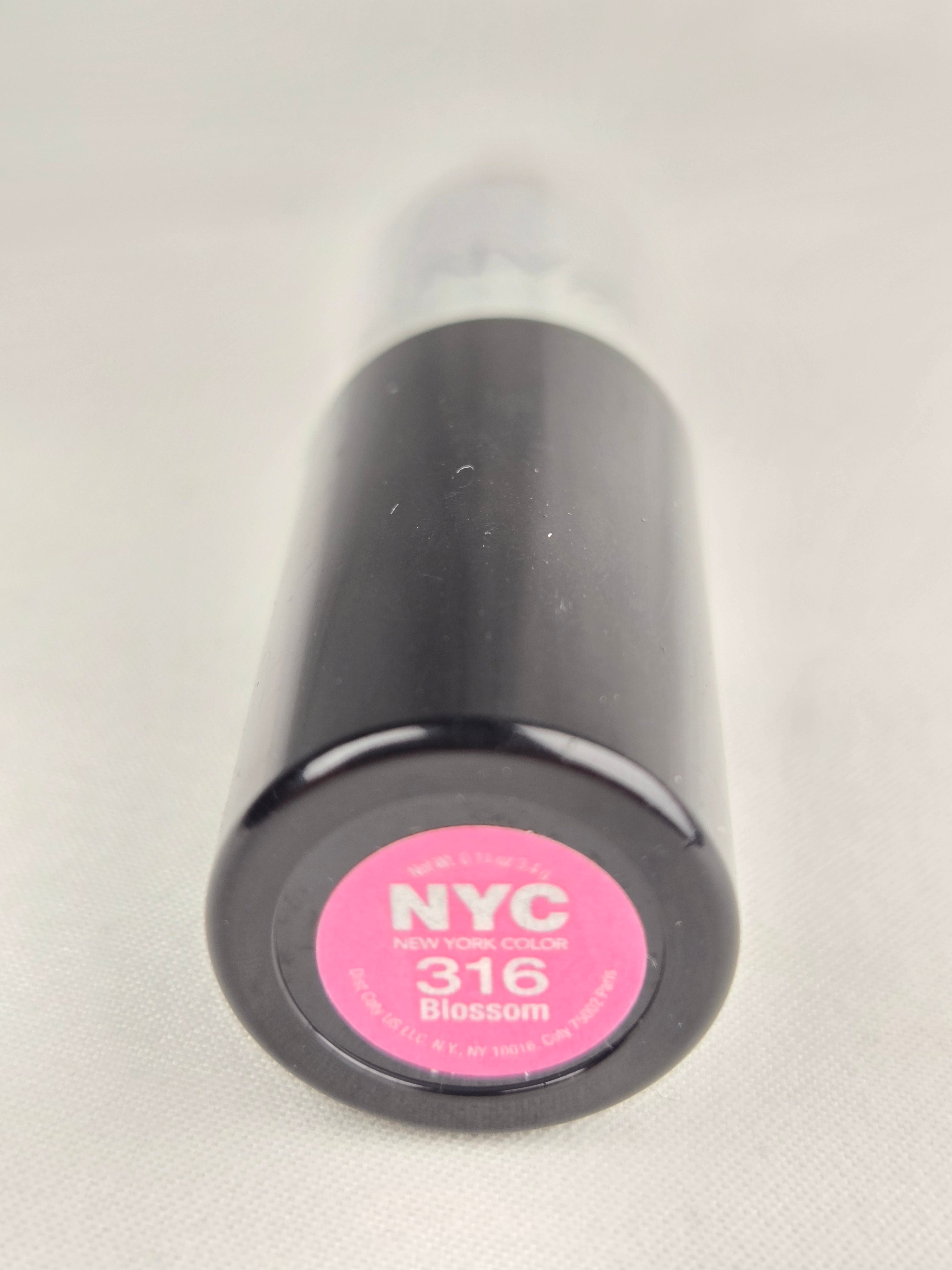 NYC New York Color 316 Blossom Lipstick – Soft Pink Sparkling Hydrating Lipstick (Discontinued / Vintage Era)