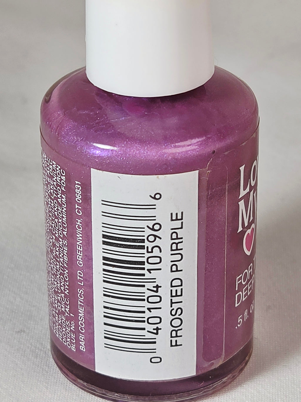 Vintage Love My Nails Frosted Purple 596 Shimmer Nail Polish Bari Cosmetics
