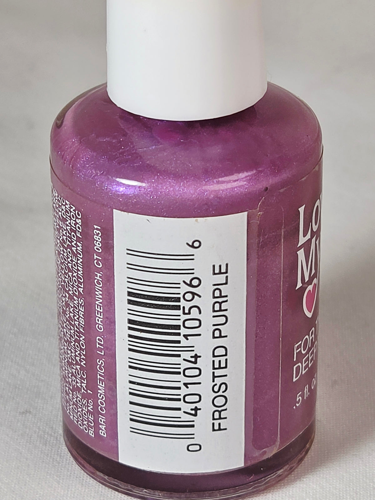 Vintage Love My Nails Frosted Purple 596 Shimmer Nail Polish Bari Cosmetics