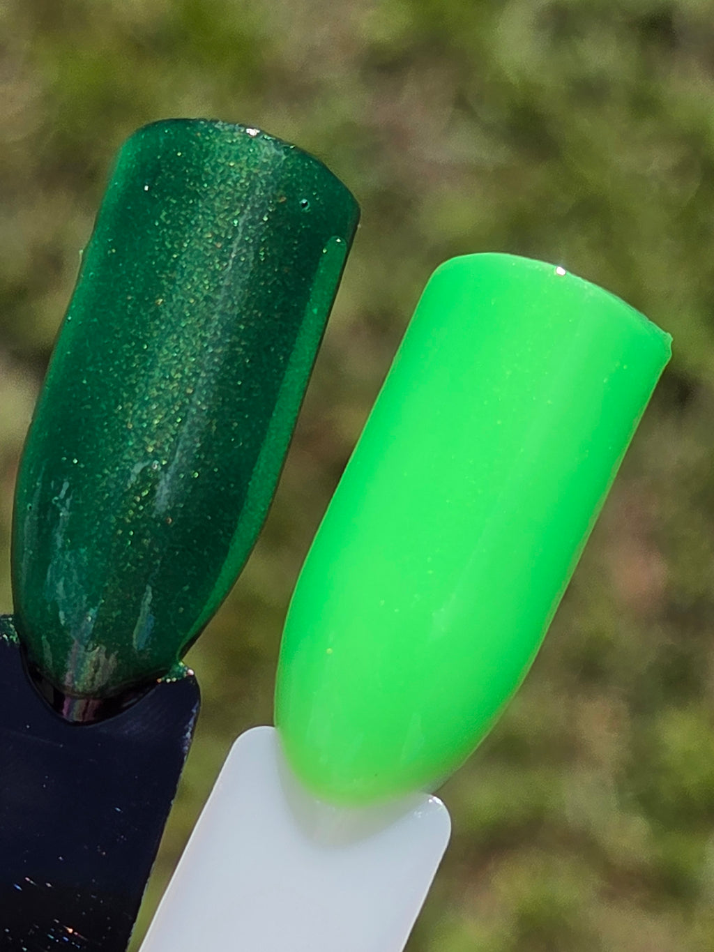 Ectophoria- Neon Radioactive Green Gold Shimmer Glow In The Dark Blacklight Reactive Indie Lacquer Handmade Indie Nail Polish