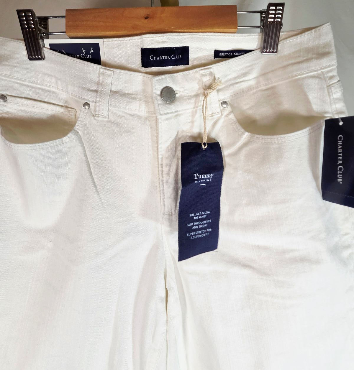 Charter Club Bristol White Eyelet Embroidered Ankle Jeans — NWT Size 6
