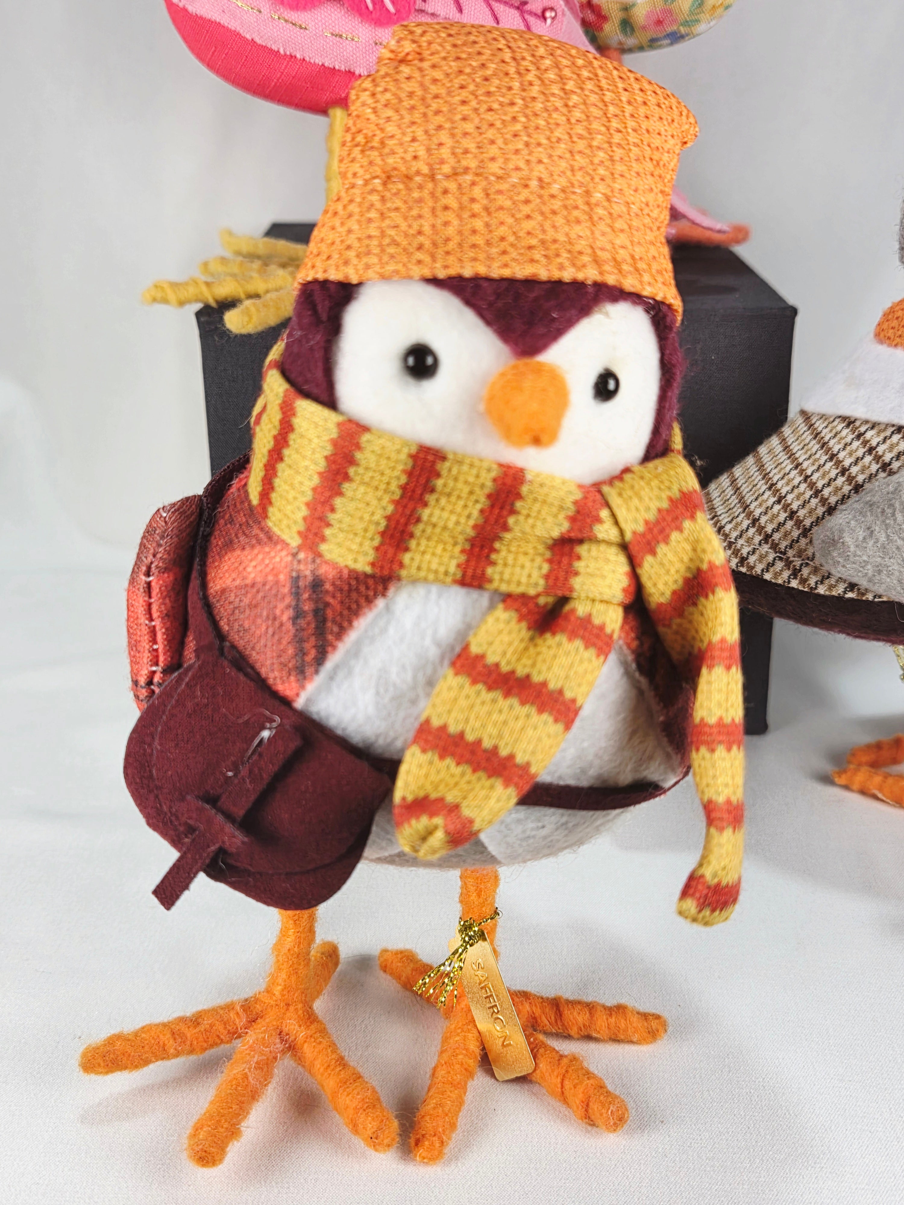 Spritz Birds Set of 5 Beezy Saffron Wheatly Blossom Coopster Plush Decor Collection