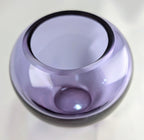 Vintage Hand Blown Alexandrite Style Purple Studio Art Glass MCM Vase | Rounded Lilac Glass Display Piece