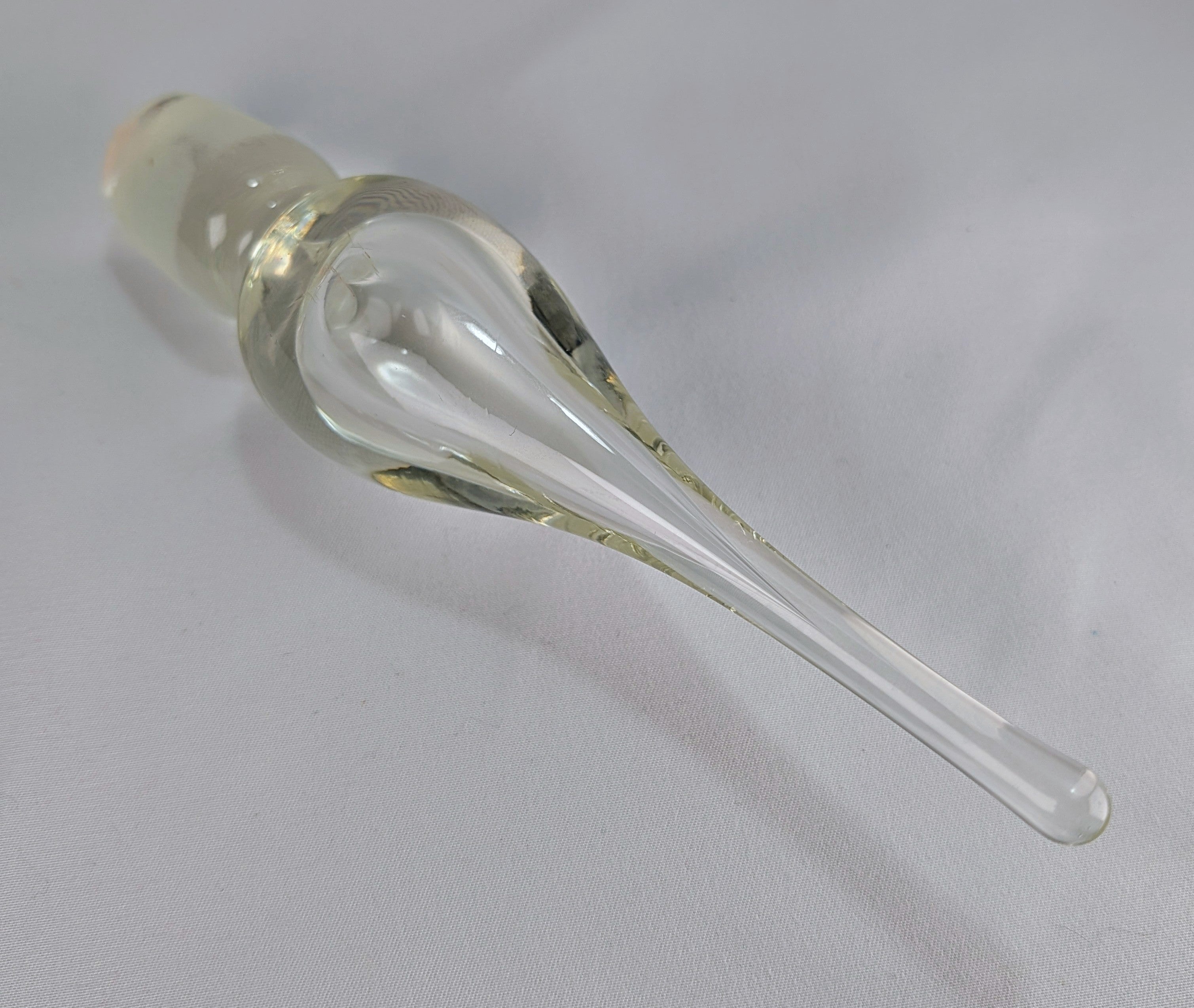 Mid Century Amber Genie Bottle Barware with Flame Stopper Art Glass Display