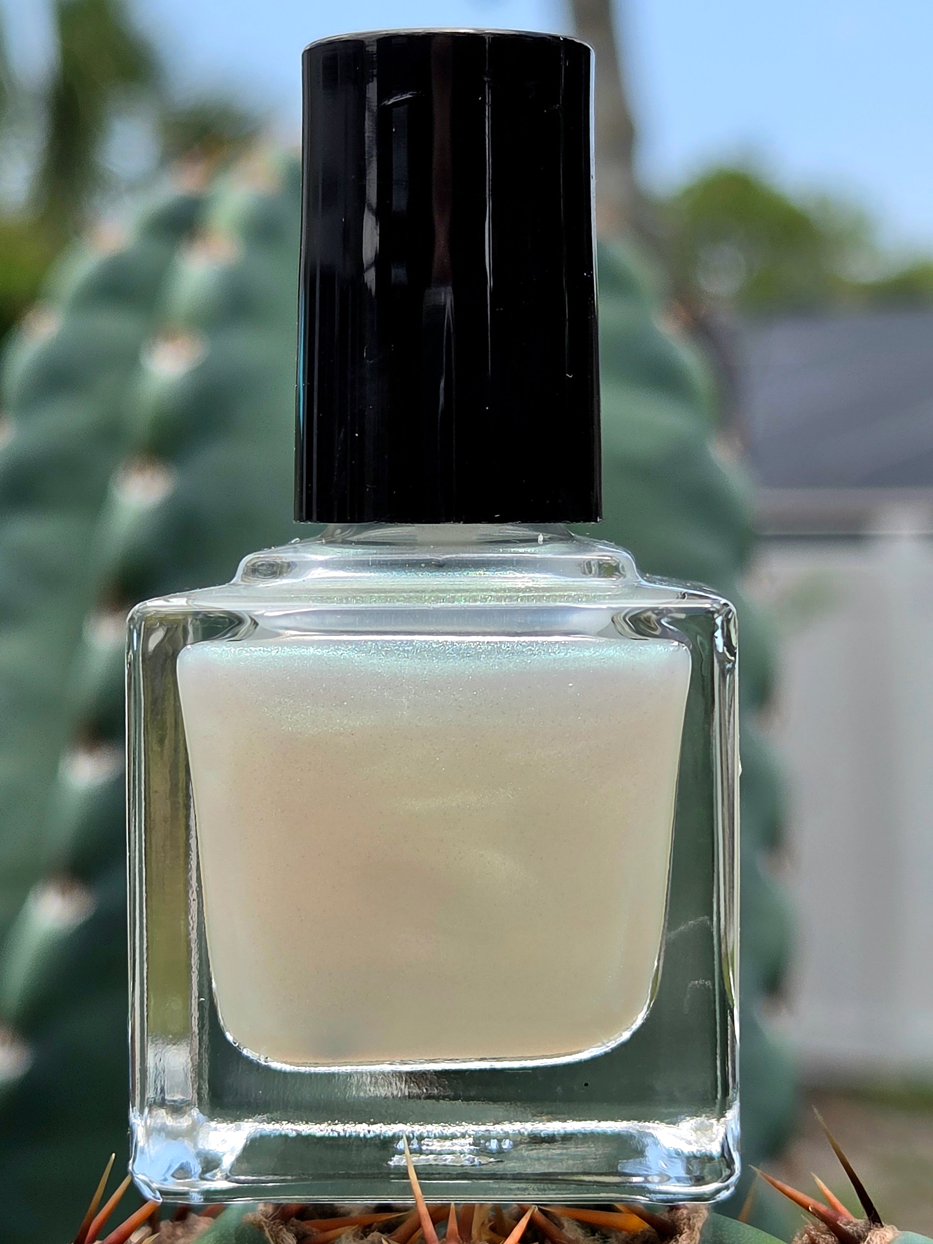 Dewspell | Sheer Opalescent Nail Lacquer with Lime-Green & Soft Golden Glow | Liquid Krystal Co. Prototype