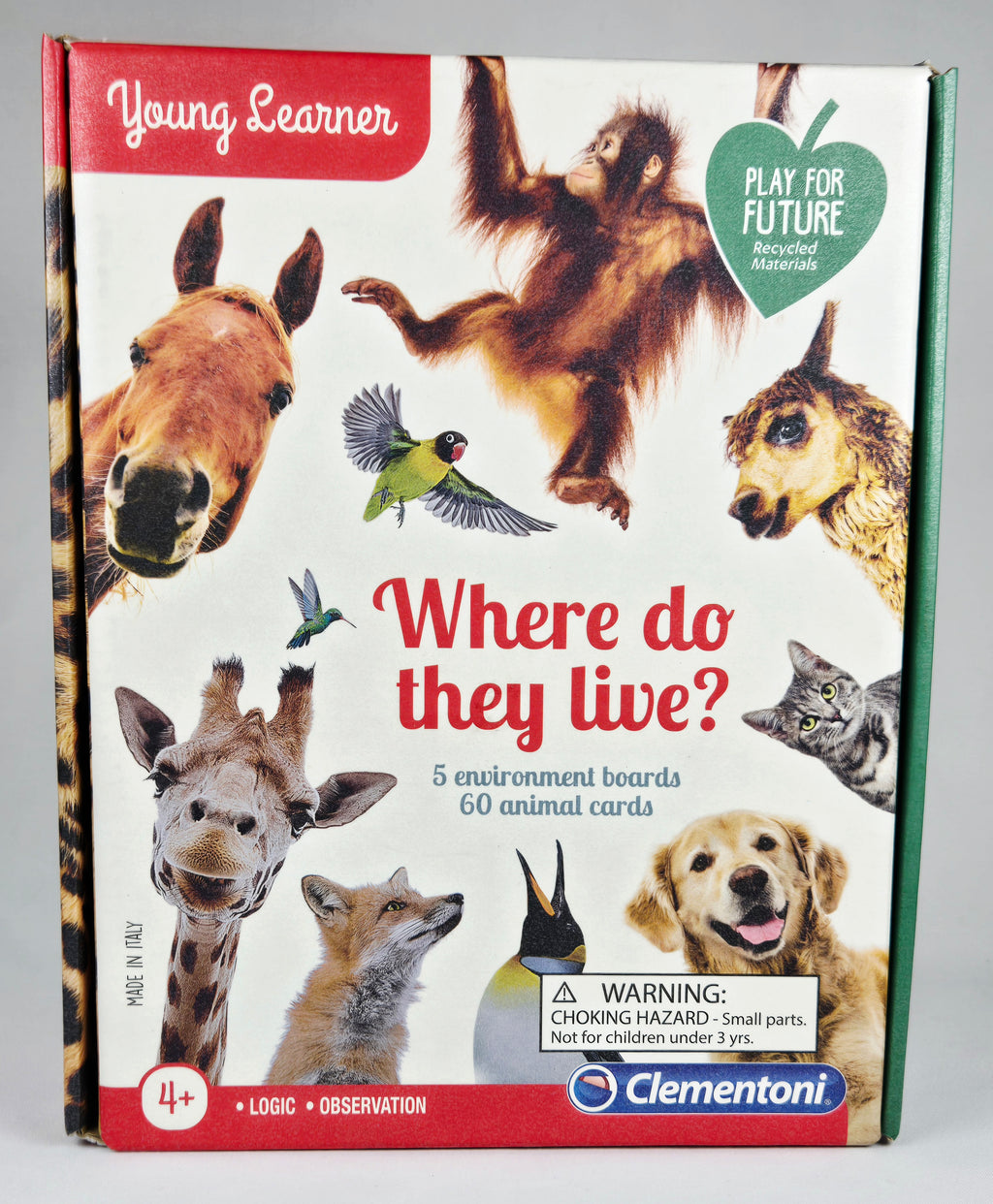 Clementoni Where Do They Live? Animal Matching Game | Ages 4+ | Factory Sealed