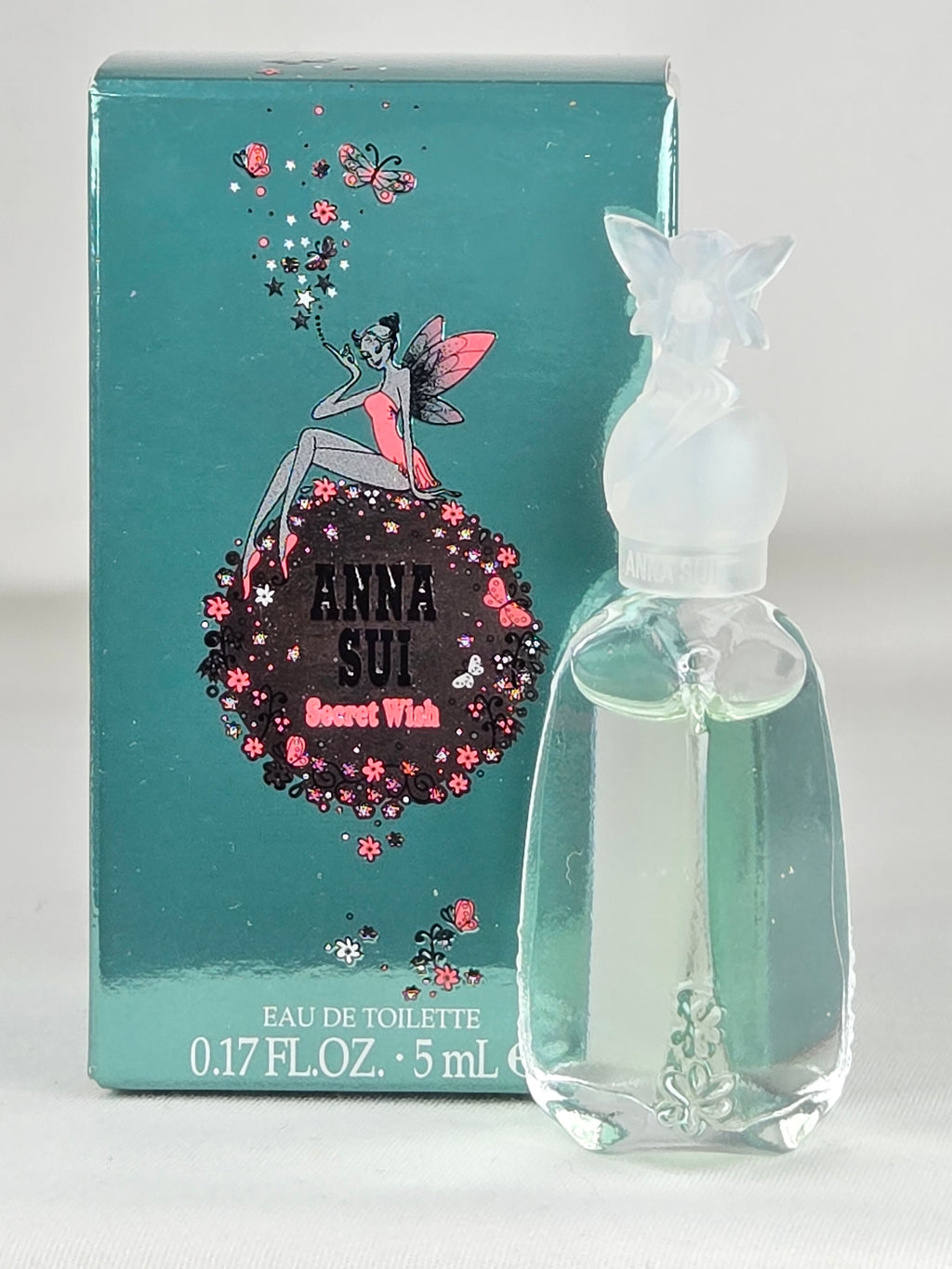 Anna Sui Secret Wish Eau De Toilette Mini Perfume 0.17 oz 5ml Fairy Bottle