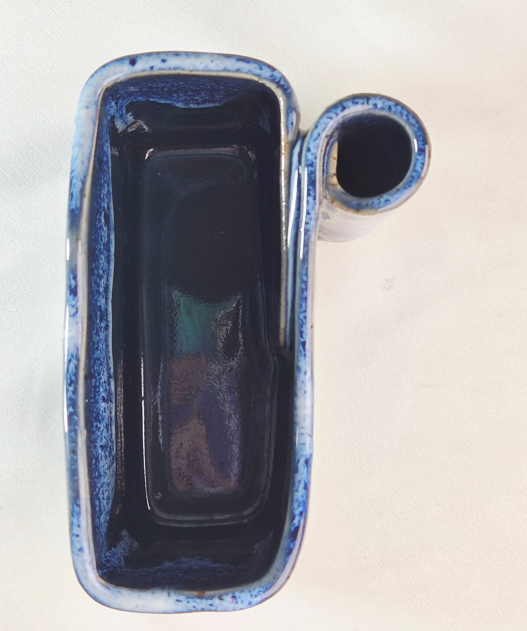Bay Pottery Blue Drip Glaze Stoneware Desk Organizer & Pen Holder – Virginia Pottery