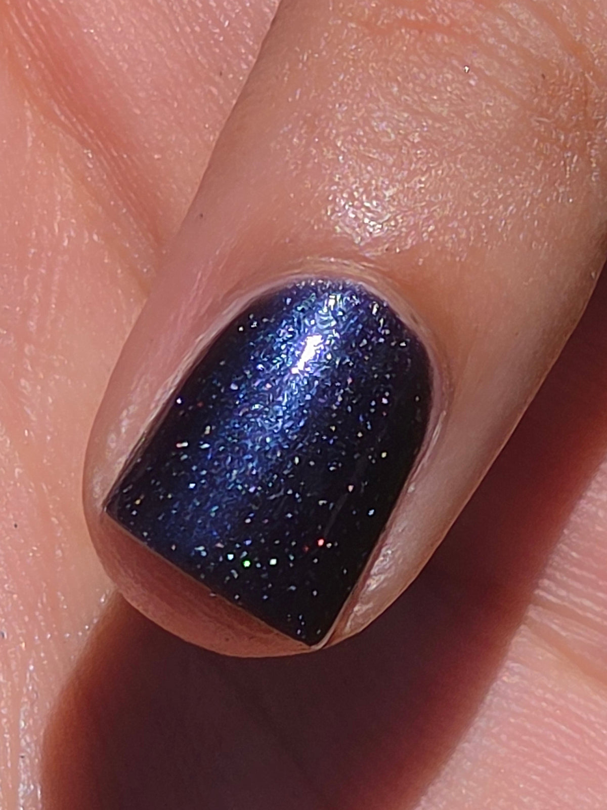 Galactic Abyss- Deep Black Purple Jelly Holographic Shimmer Nail Lacquer with Blue Violet Sheen | Liquid Krystal Co Handmade Indie Nail Polish