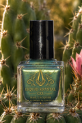 Feu Follet Green Nail Polish with Luminous Chartreuse & Gold Shimmer | Liquid Krystal Co