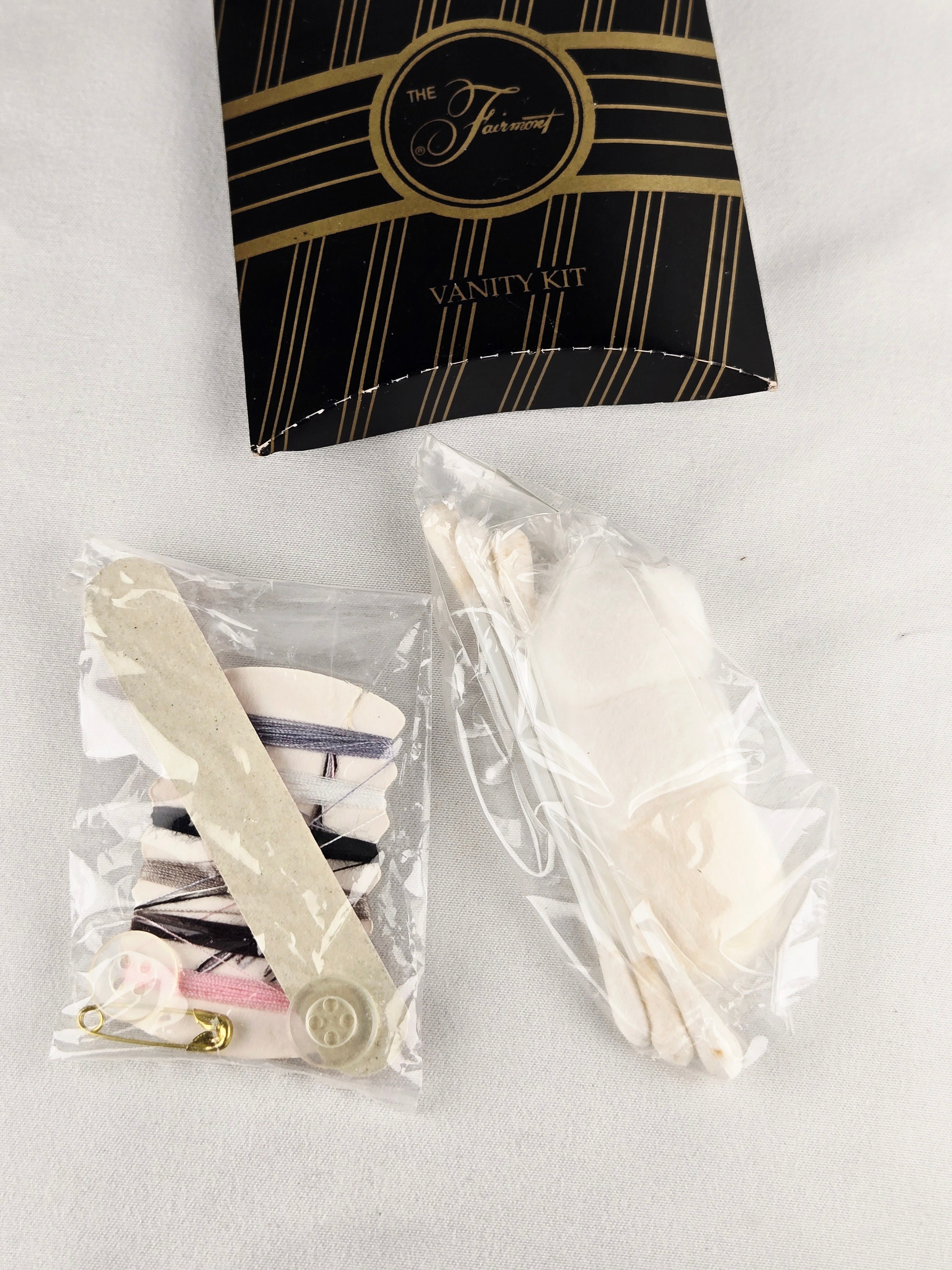 The Fairmont Vanity Kit Travel Sewing & Grooming Set Vintage Hotel Amenity Kit