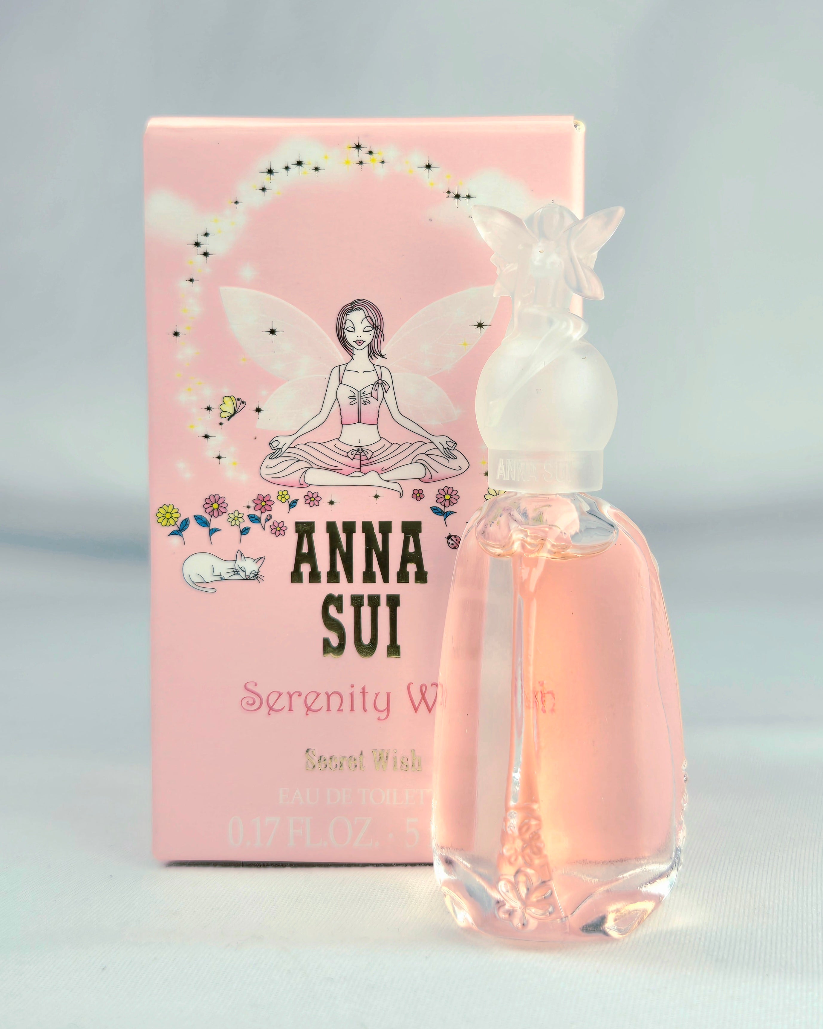 Anna Sui Serenity Wish Secret Wish Eau De Toilette Mini Perfume 0.17 oz 5ml Fairy Bottle