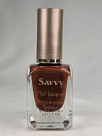 Savvy Nail Lacquer Chocolate Mint Copper Bronze Shimmer Nail Polish .45 oz Vintage Collectible