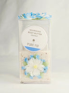 Pure Fiji Coconut Nourishing Body Butter Gift Set – Tropical Spa Box with Decorative Floral Soap