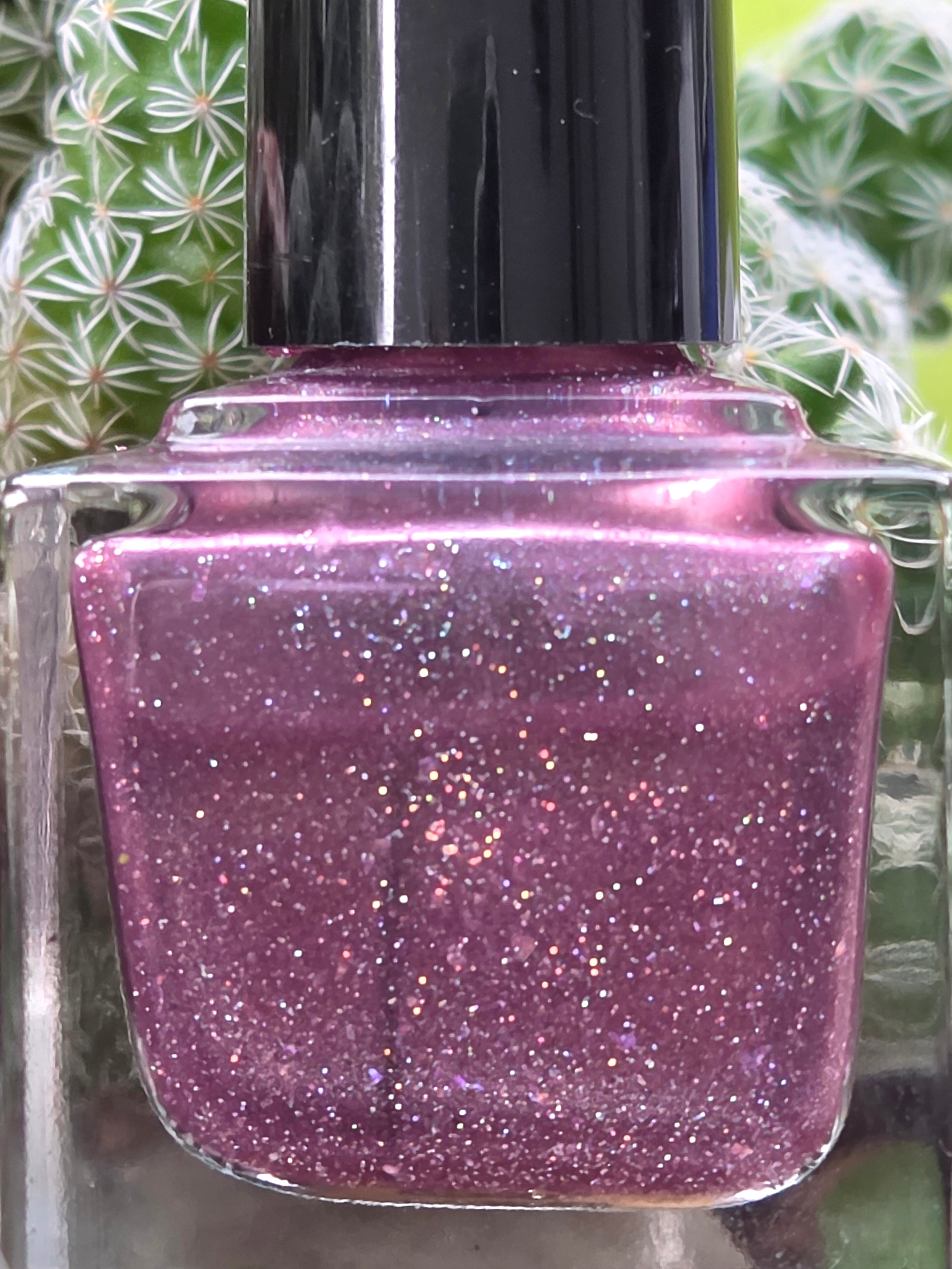 Liquid Krystal Co. Orchid Glitch| One-of-a-Kind Prototype Nail Lacquer | Dusty Orchid Holographic Shimmer | Handmade Indie Nail Polish