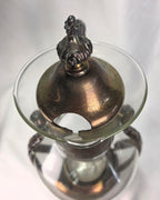 Vintage Silverplate & Glass Carafe with Warmer Base, Ornate Unmarked Coffee Tea Server, Art Deco Style Decorative Ewer