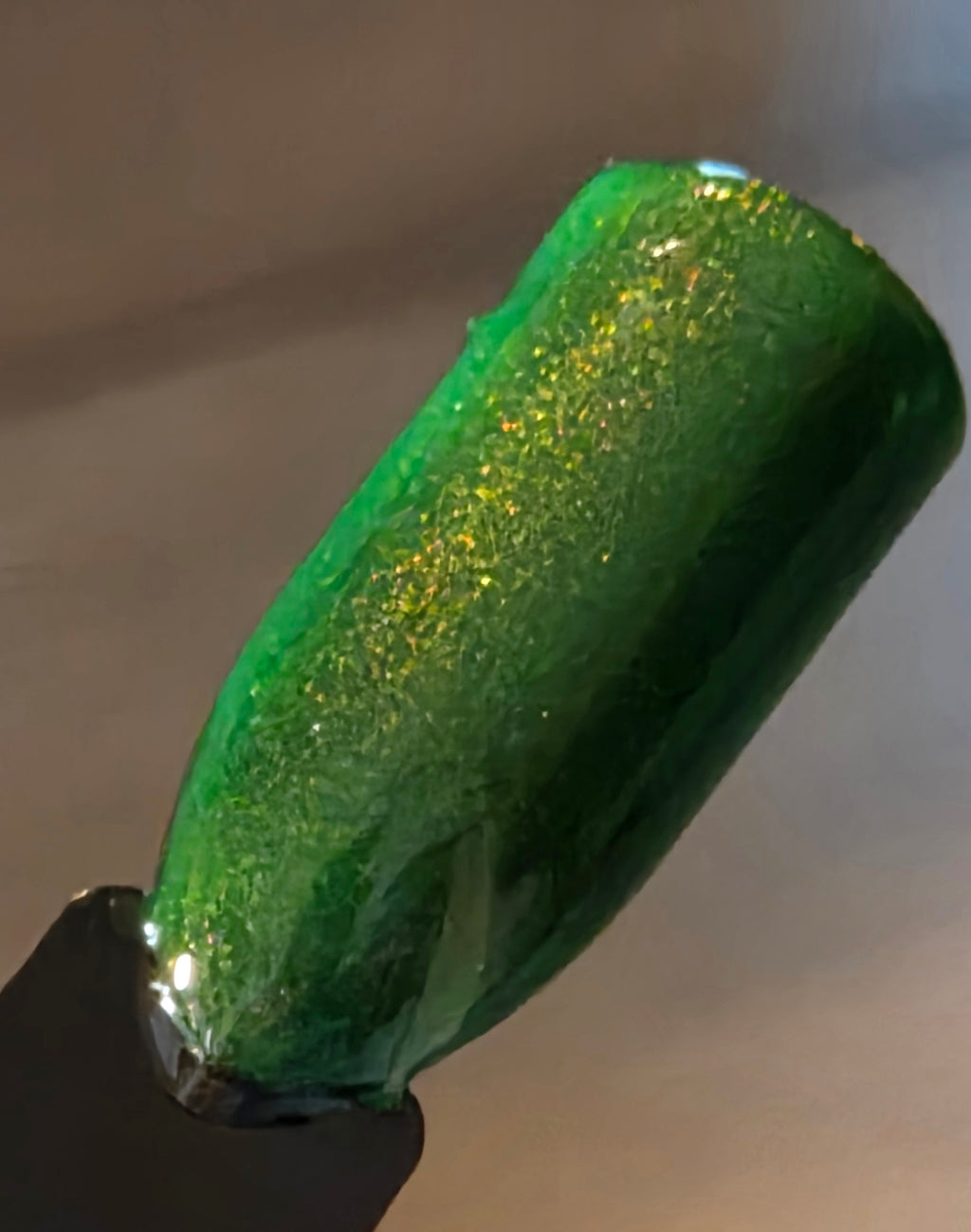 Ectophoria- Neon Radioactive Green Gold Shimmer Glow In The Dark Blacklight Reactive Indie Lacquer Handmade Indie Nail Polish