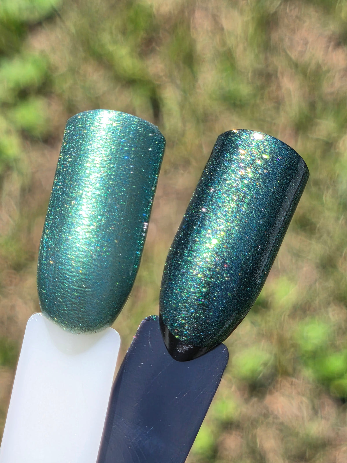 Feu Follet Green Nail Polish with Luminous Chartreuse & Gold Shimmer | Liquid Krystal Co