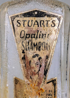 Antique 1920s–1930s Stuart’s Opaline Shampoo Bottle Art Deco Vanity Rare Survivor