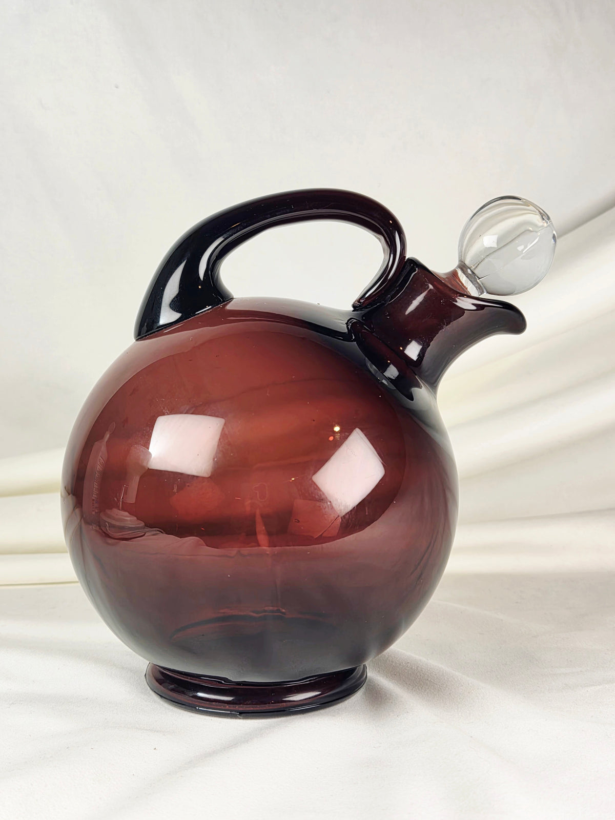 Vintage Cambridge Glass Amethyst Decanter for Farber Bros Krome-Kraft Art Deco Service