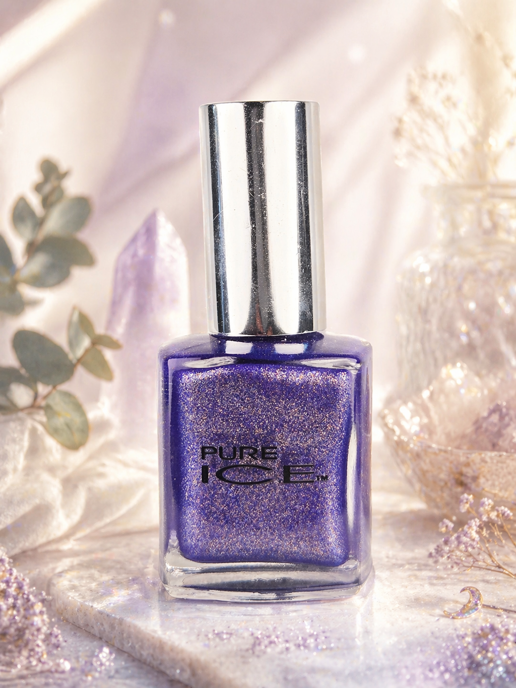 Pure Ice Temptress Nail Polish 842CP – Deep Violet Shimmer Glitter Polish