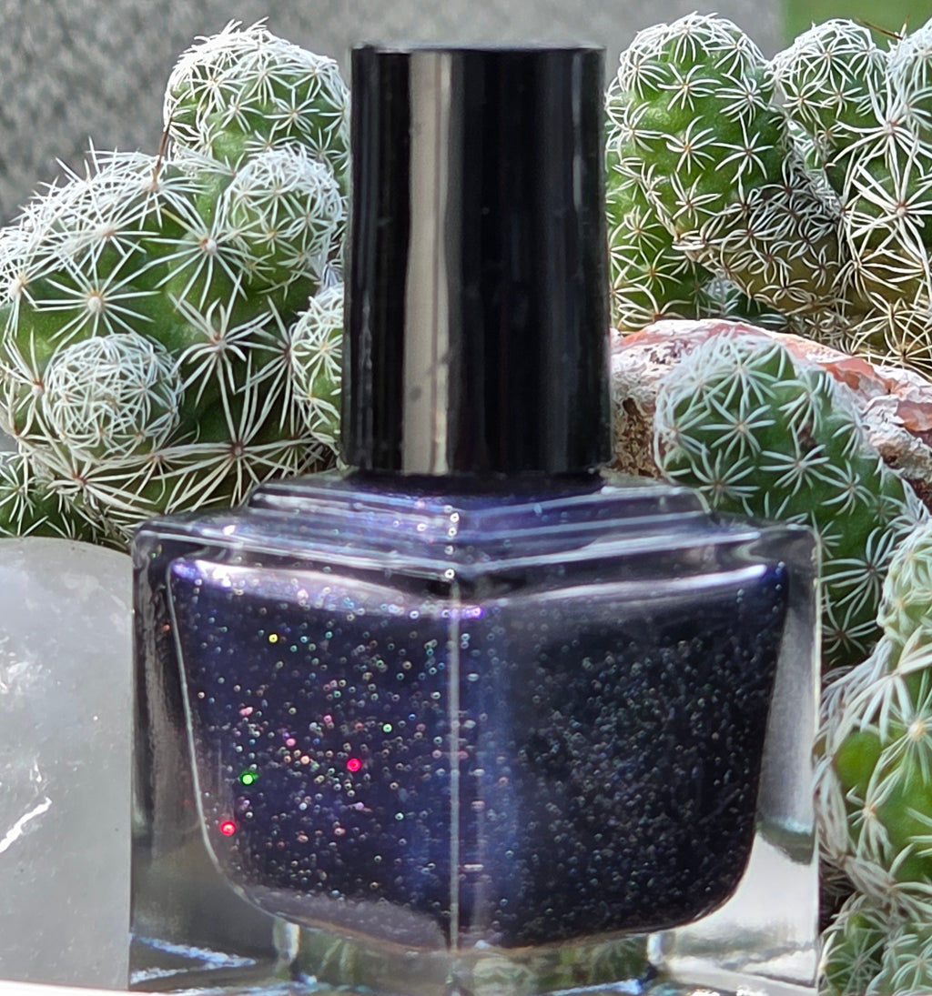 Liquid Krystal Co. Galactic Abyss – One-of-a-Kind Prototype GA001 | Inky Purple Nail Lacquer with Electric Blue Sheen Holo Shimmer | Handmade Collectible Prototype | 15 mL