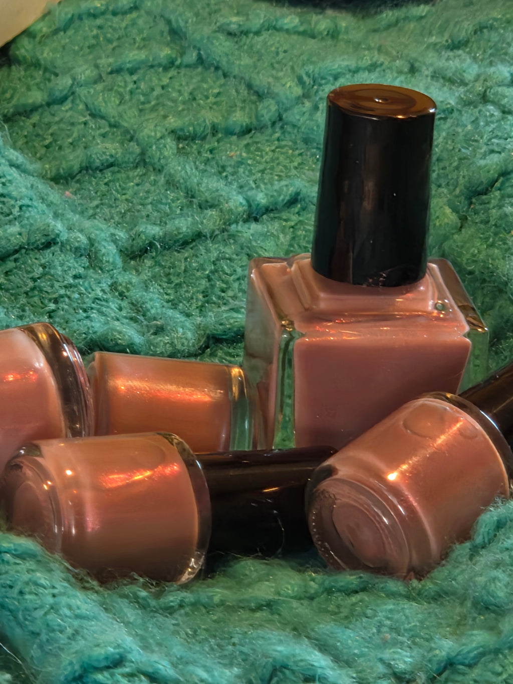Blushfire Afterglow – Dusty Mauve Pink Shimmer Nail Polish with Red & White Flash | Liquid Krystal Co. Handmade Indie Lacquer