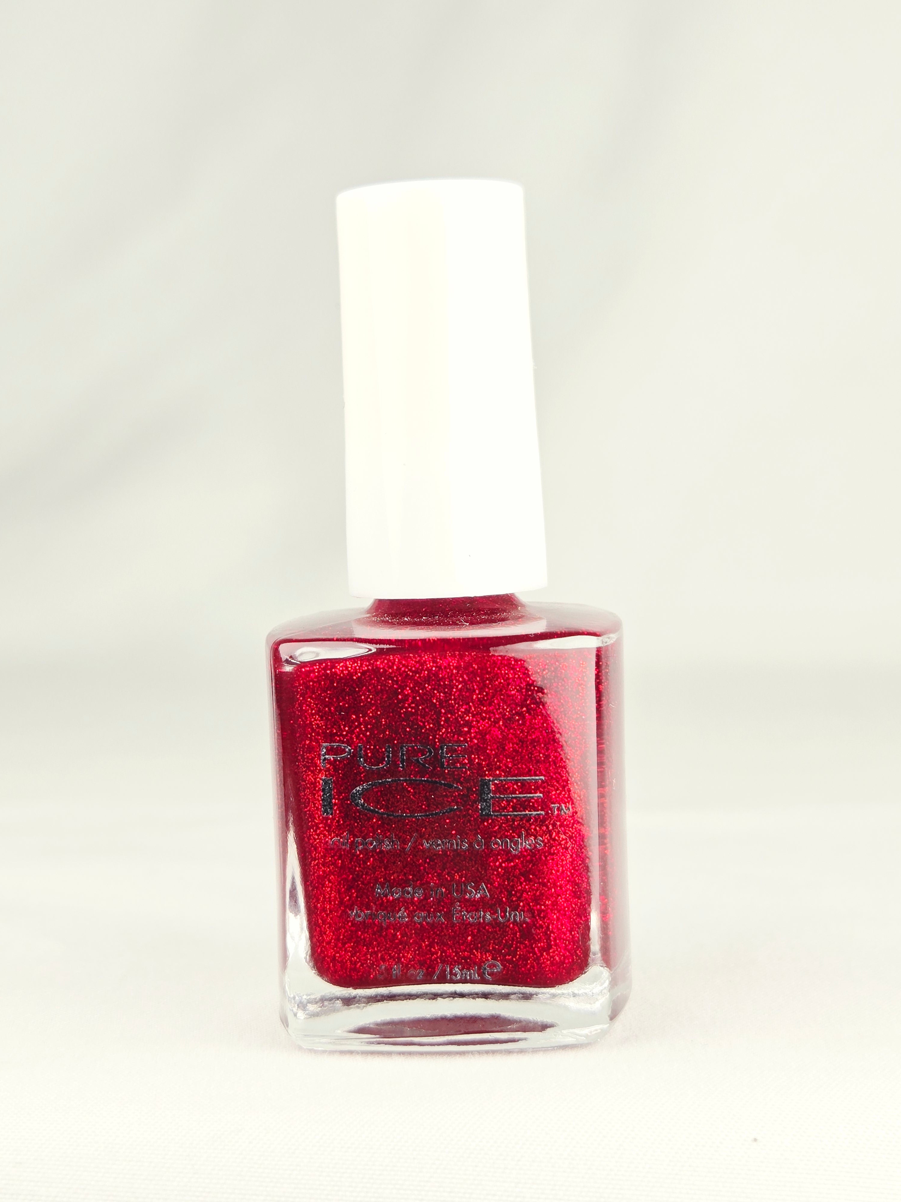 Pure Ice Nail Polish “Hit the Floor” Red Glitter – Discontinued Sparkle Lacquer